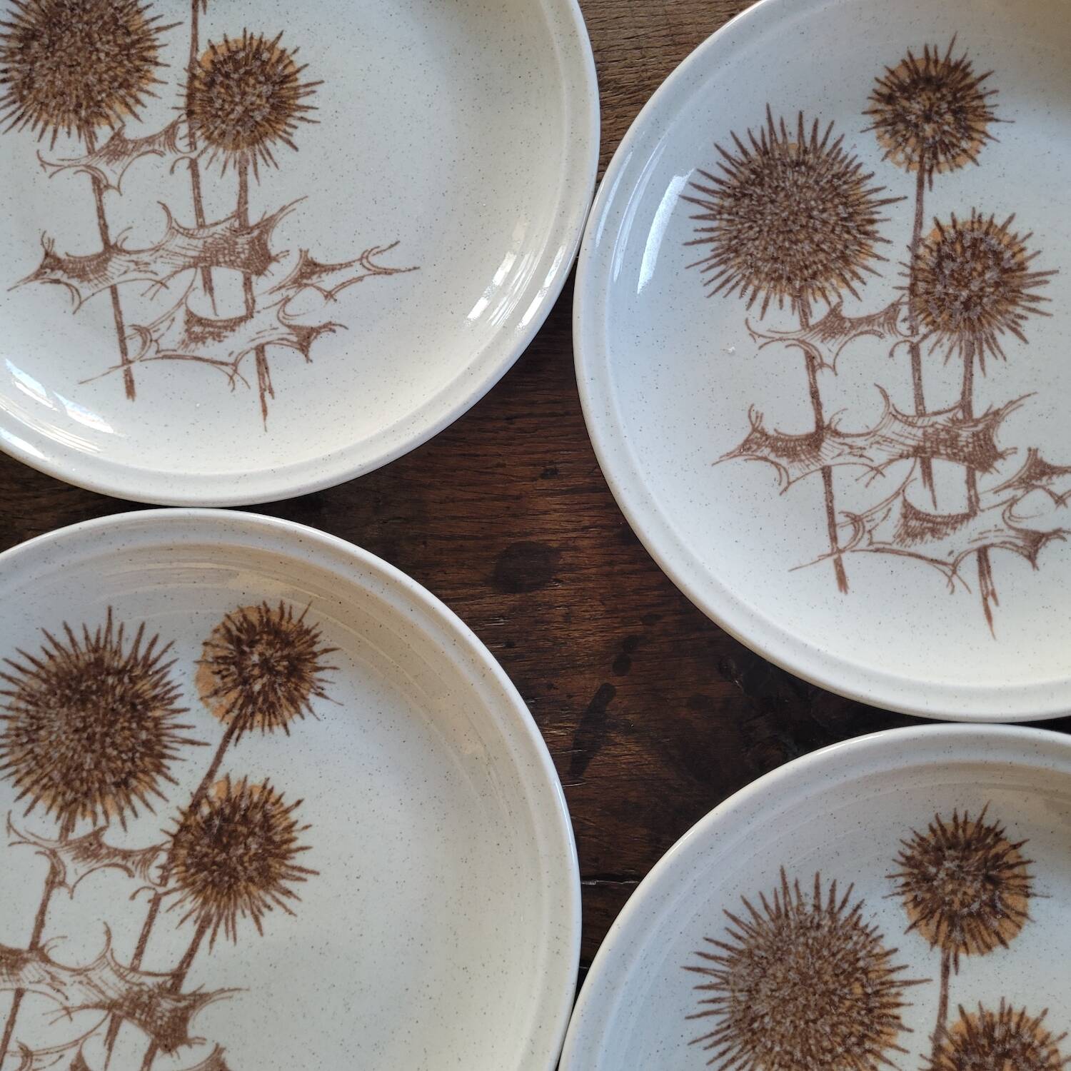 Stoneware Plates – Thistle Decor – Circa 1970