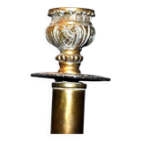 Lot de 2 Bougeoirs flambeaux anciens en laiton doré décor classique