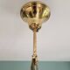 Brass chandelier, pineapple leaf decoration, Boulanger, 1970