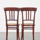 Set of 2 original vintage Thonet design bistro chairs with matte seats