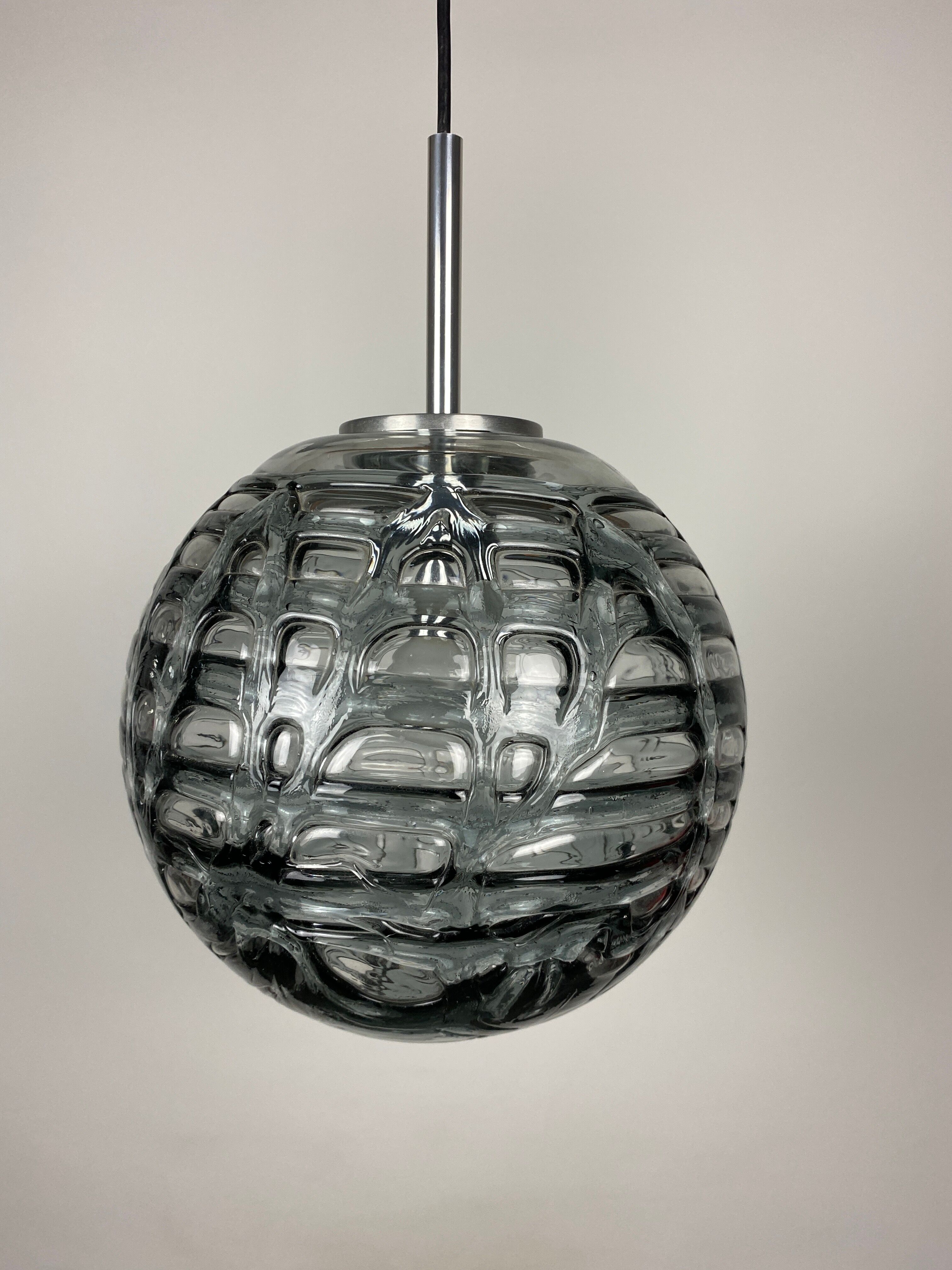Murano glass ball pendant lamp by Doria Leuchten 1960
