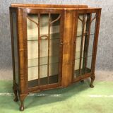 Walnut chippendale showcase - 1930s