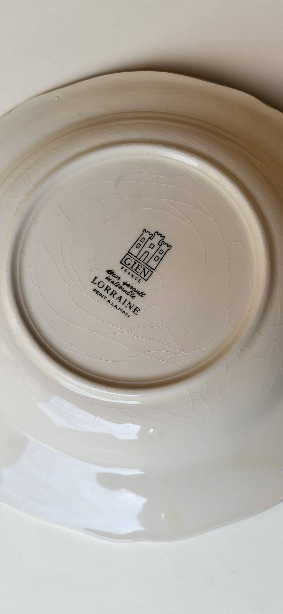 6 deep plates in Gien earthenware, Lorraine model