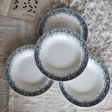 4 vintage deep plates in ironstone, Morocco model - Moulin des Loups