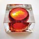 1960s Big Handcrafted Square Ashtray in Uranium Murano Glass by Mandruzzato