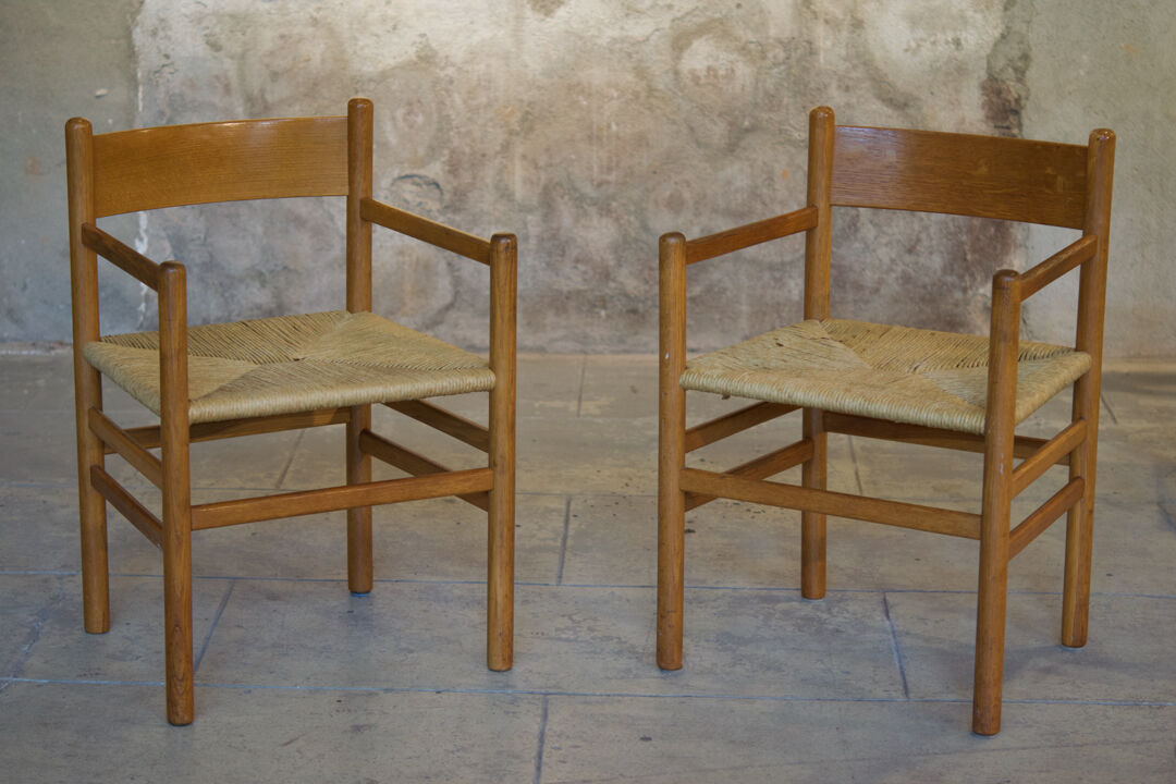 Series of four chairs and two armchairs Danish design 1960'
