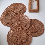 Wicker coaster and holder