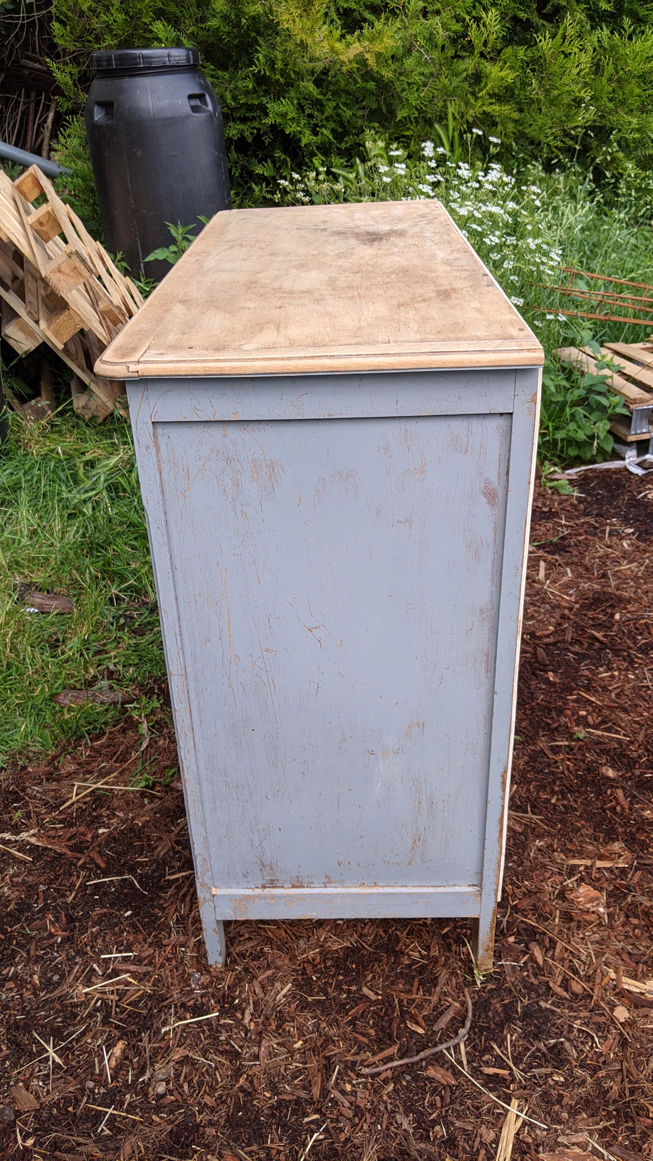 Old grey kitchen buffet