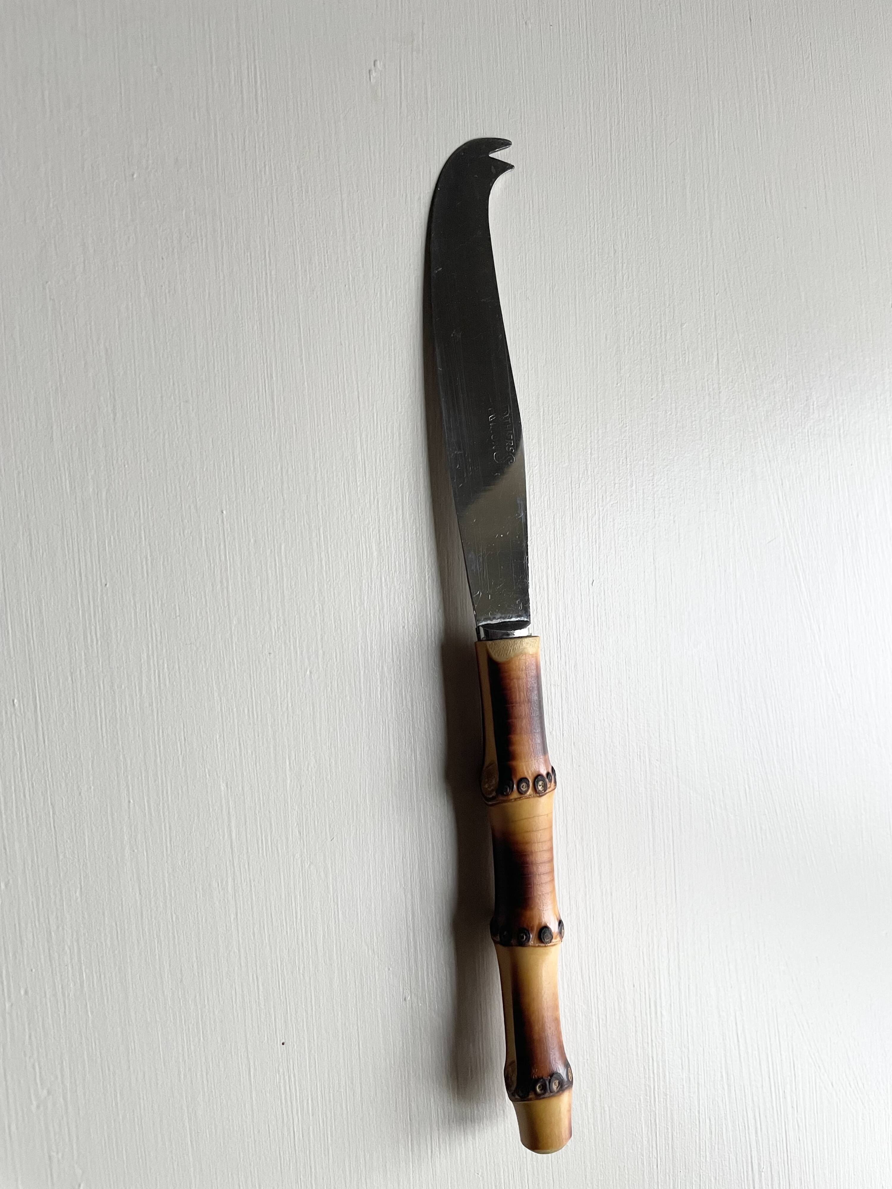 Serving cutlery with bamboo handles