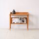 Vintage oak nightstand with magazine rack top