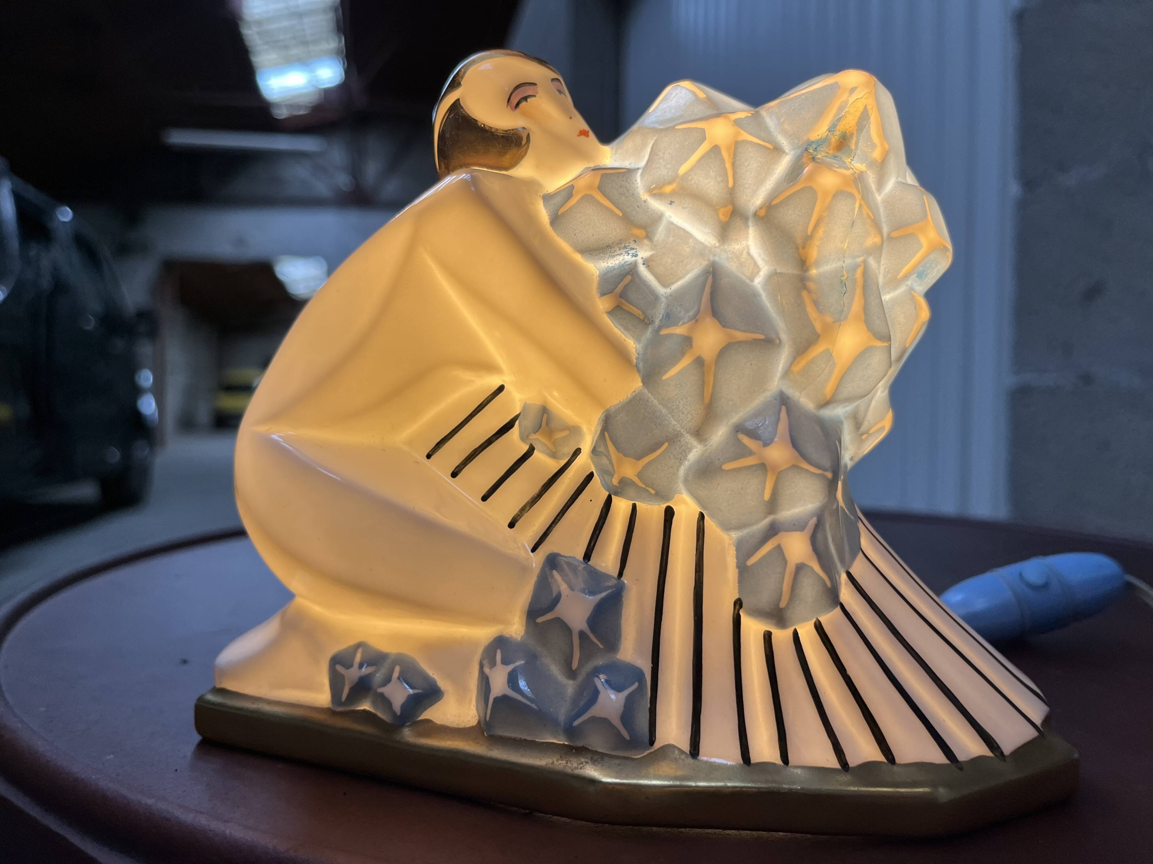 Art deco porcelain night light