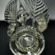Vintage thick moulded glass/crystal vase Sculptural design Art Deco