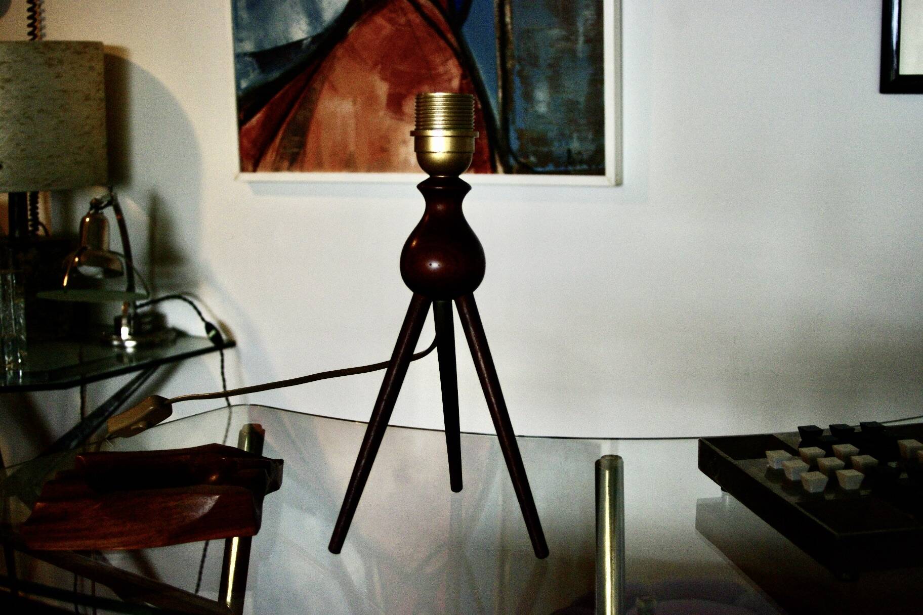 Vintage solid teak lamp by severin hansen 1960