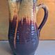 Modernist pitcher in glazed ceramic with pinched beak from Accolay