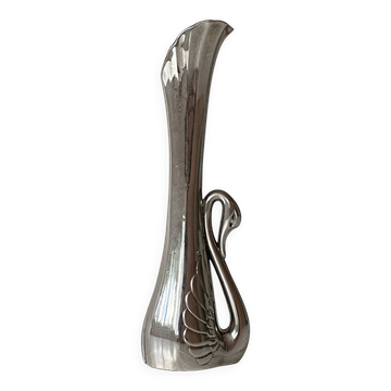 Vase soliflore métal cygne