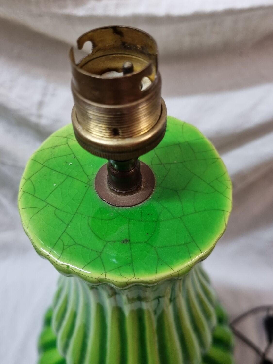 Vintage enamelled ceramic lamp from 1970