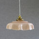 Pale pink opaline hanging lamp delivered with cable and new brass socket