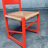 Austrian Folk Art Rush Side Chair, 1970s