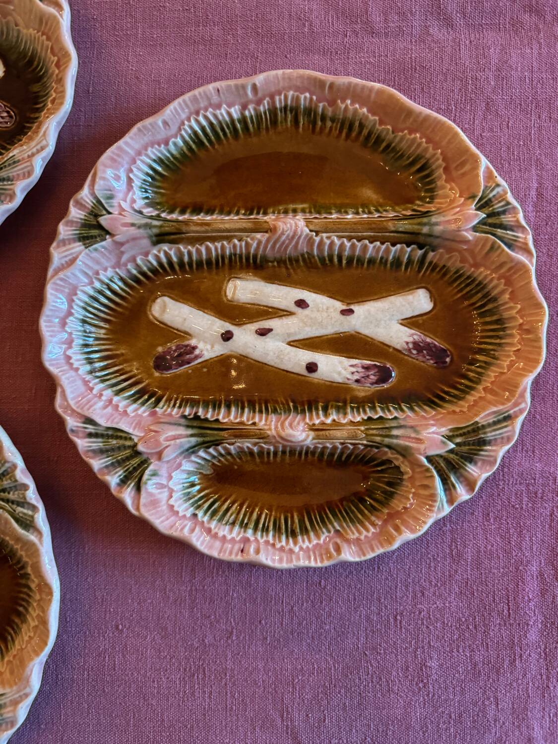 Barbotine plate service from Bavent (Orchies) 19th century (19th century)