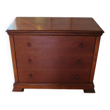 Elegant cherry wood chest of drawers – 3 drawers – 1980s