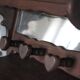 Solid wood coat rack with wall mirror, heart-shaped coat hooks