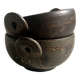 Pair of 2 handmade stoneware bowls, 20th century