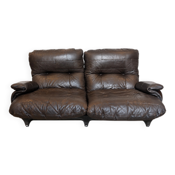 Canapé cuir Marsala Ligne Roset by Michel Ducaroy