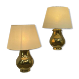 Pair of large vintage brass lamps