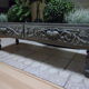 Large baroque style interior planter in gray patinated wood