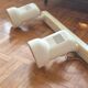Wall lamp bar three spots vintage style Lita white beige 70s