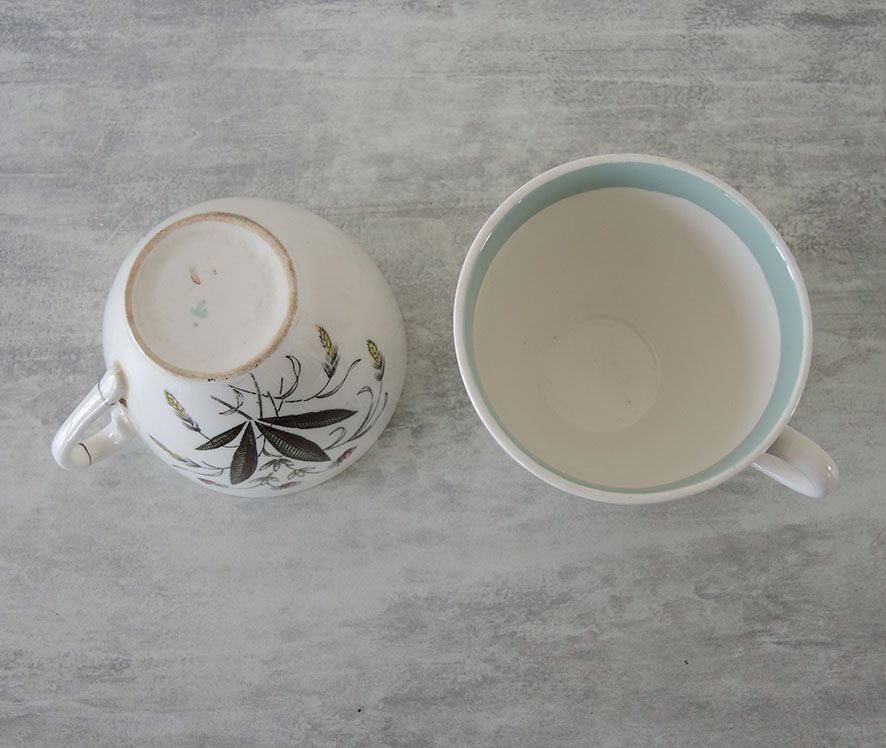 4 Old Cups & Saucers ALFRED MEAKIN England – Hedgerow