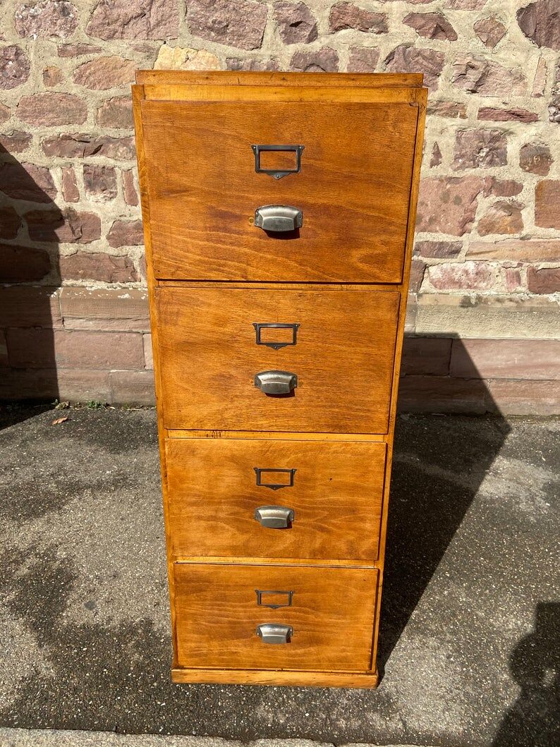 Furniture drawer binder with tambour cabinet France 1950