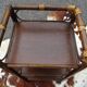 Pair of side tables bedside rattan and vintage bamboo