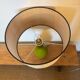 Vintage green glazed ceramic lamp and cane shade