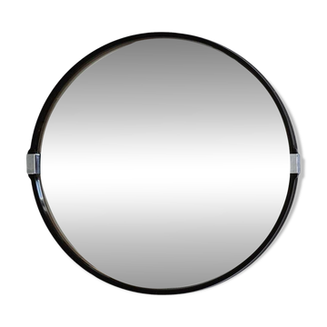 Mid-Century Modern Round Wall Mirror, Italy, 1970s