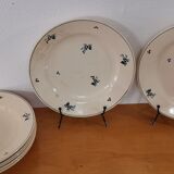7 assiettes anciennes faïence St Amand décor houx