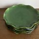 Set of 4 wavy glazed earthenware plates by Milon from Dieulefit 1970.