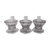 3 Reims glass candle holders France 1970s