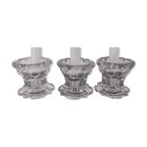 3 Reims glass candle holders France 1970s