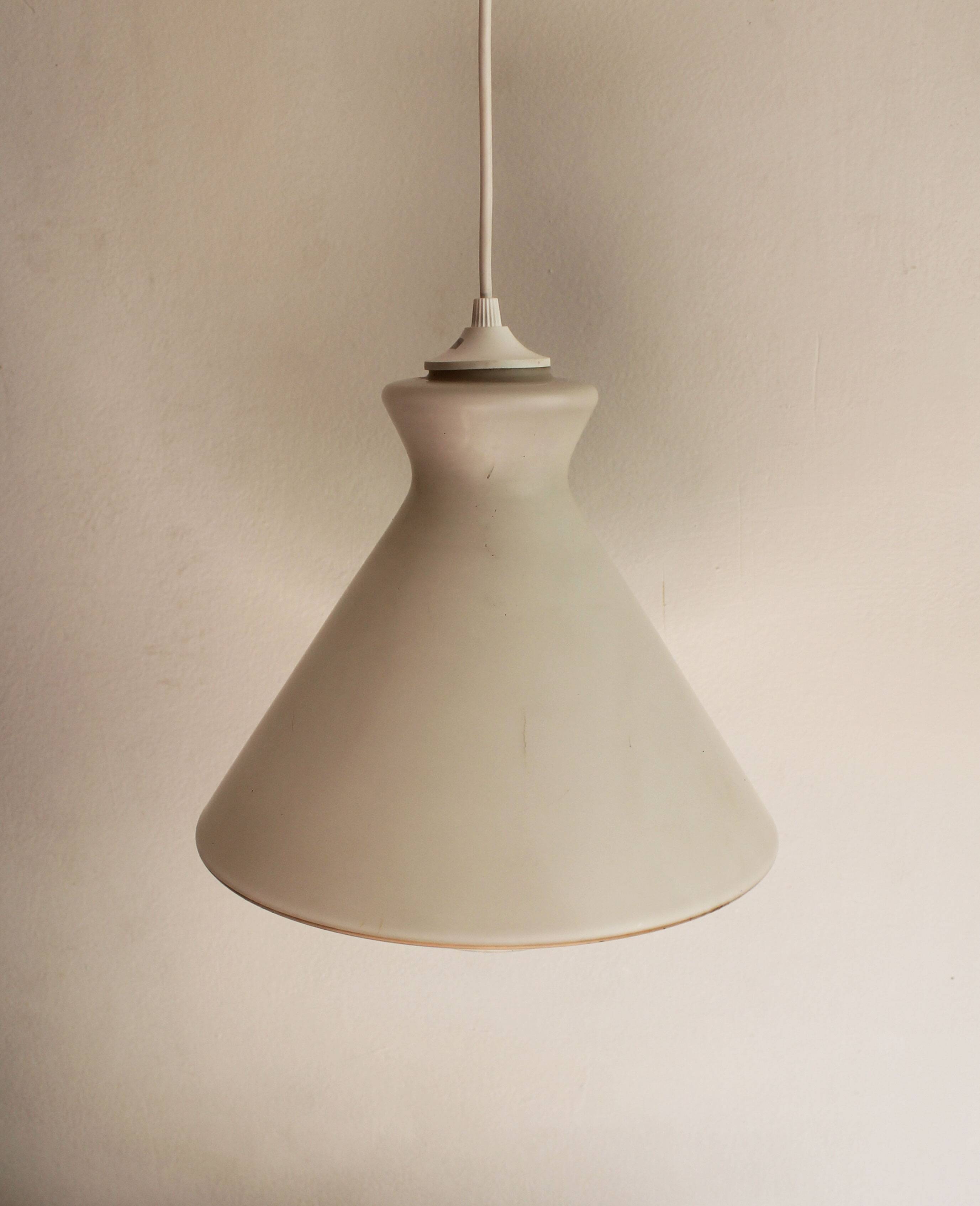 1960s Milk Glass Pendant Light