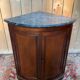 Corner cabinet from the Louis-Philippe period – Flamed mahogany and veined grey marble