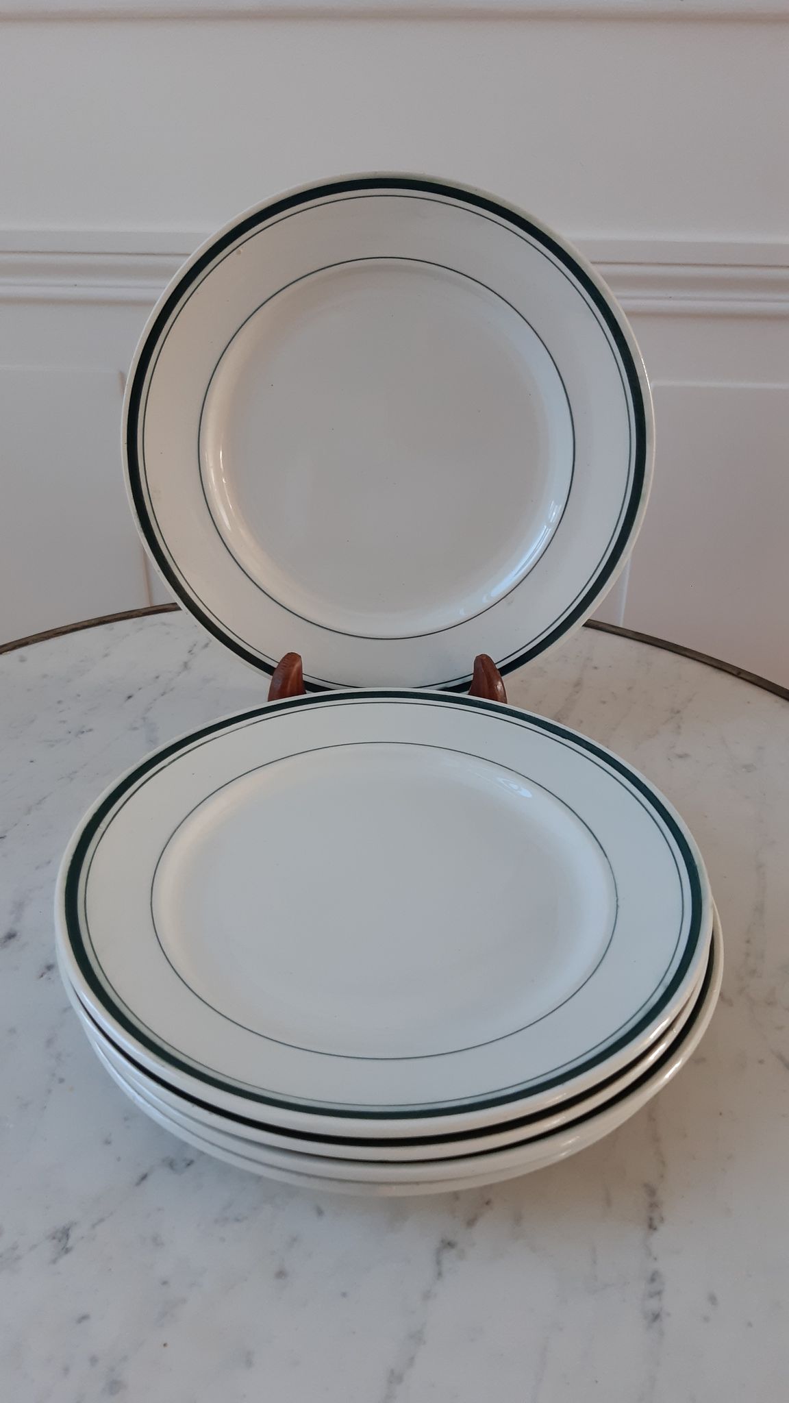 Set of 5 small flat plates Moulin des Loups years 50-60