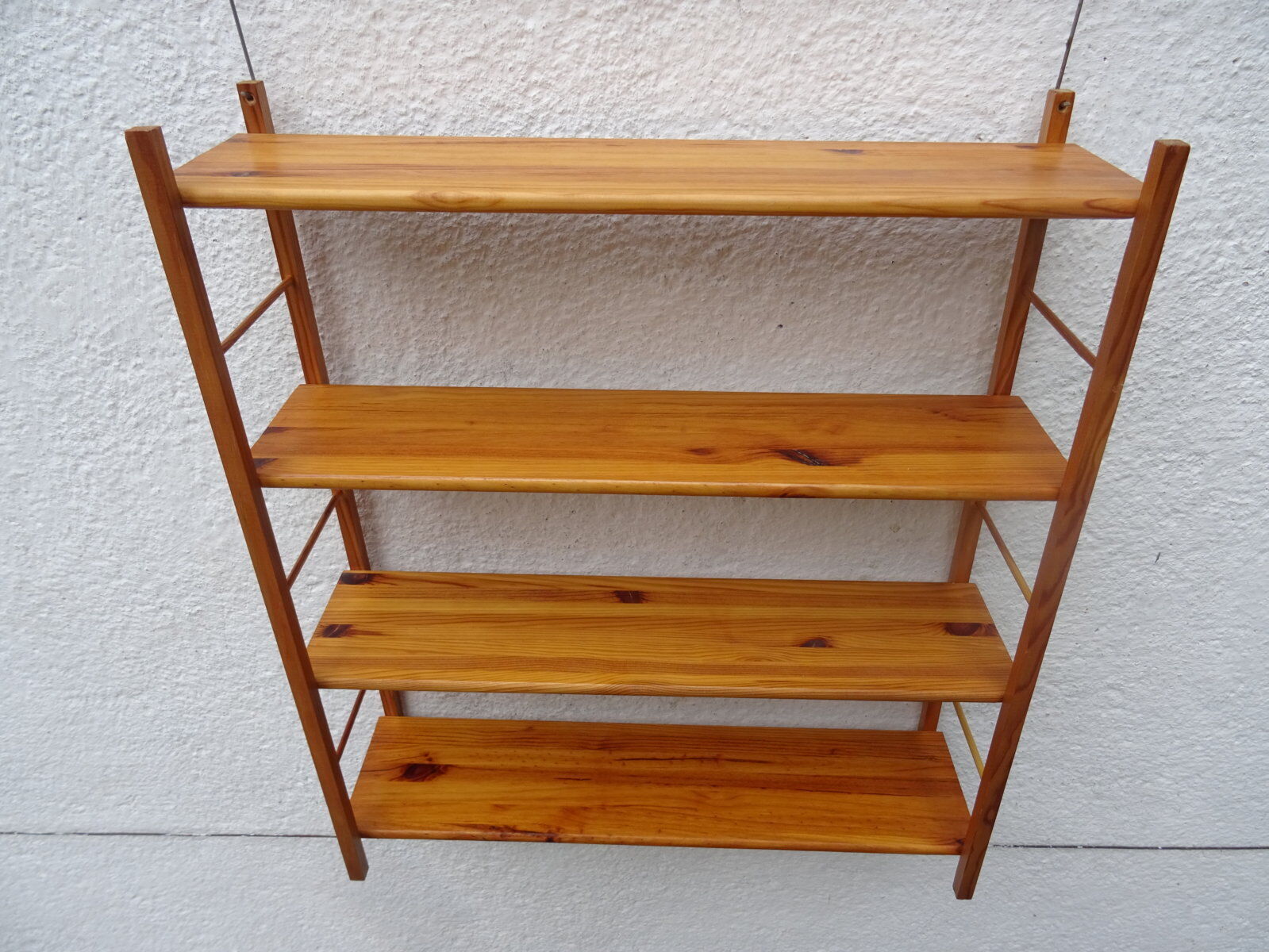 Pair of modular pine wall shelves