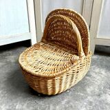 Woven wicker picnic basket