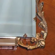Vintage Art Deco Mirror with Bevelled Glass Panels in Peach by Atsonea, 1960s