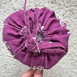 Asian style cushion – thin, purple and white patterns