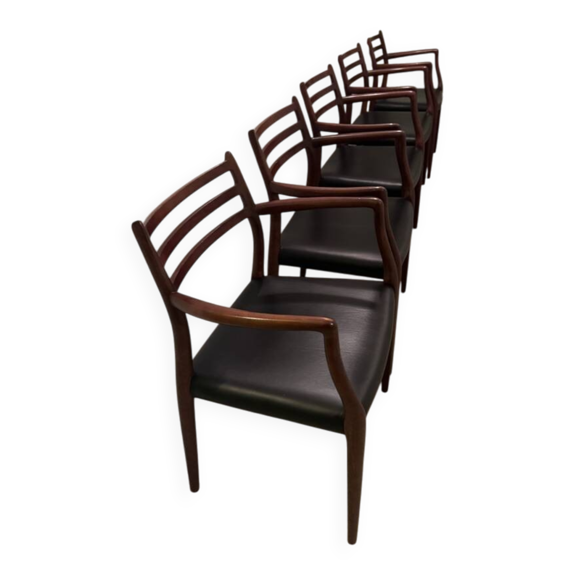 5 Fauteuils scandinave Niels o Møllers Møbelfabrik modéle 62