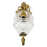 Lantern conical gilded beveled faceted glass old white XIXth