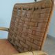Vintage rattan and braided rope armchair