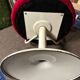 60s rotating tulip cocktail chair in red velvet